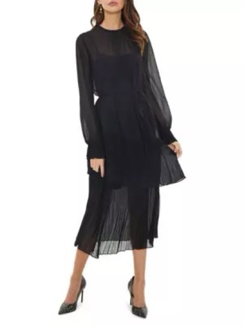 Cooper Street - Caterina Asymmetric Pleated Midi Dress, Size 8